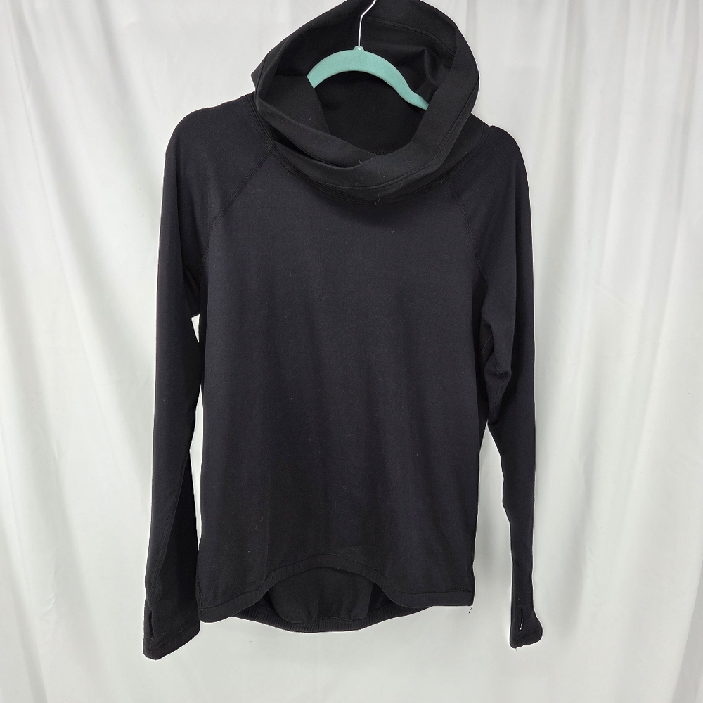 Lululemon Healthy Heart Pullover Black Cowl Neck sz 10